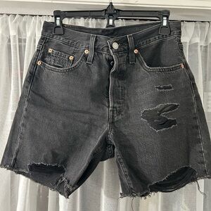 Levi's 501 Black Denim Shorts